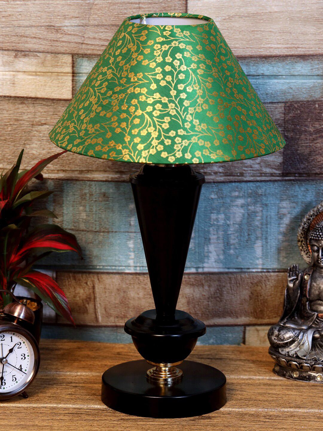 foziq Set of Black Printed Table Lamps Price in India