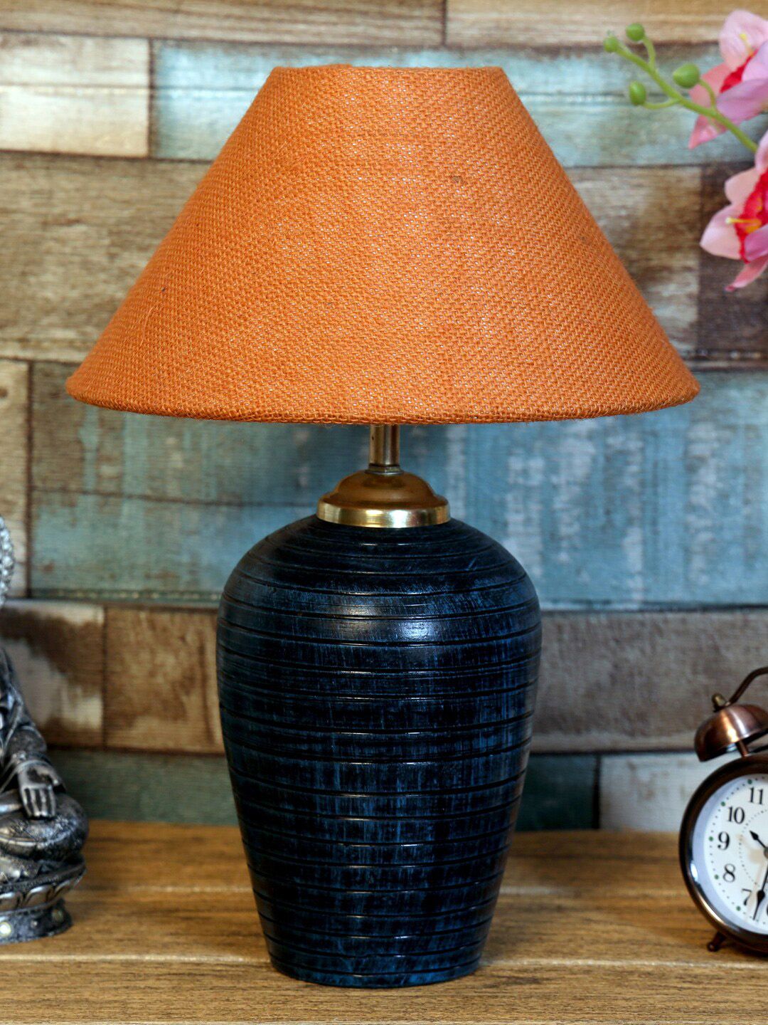 foziq Blue Solid Table Lamps Price in India