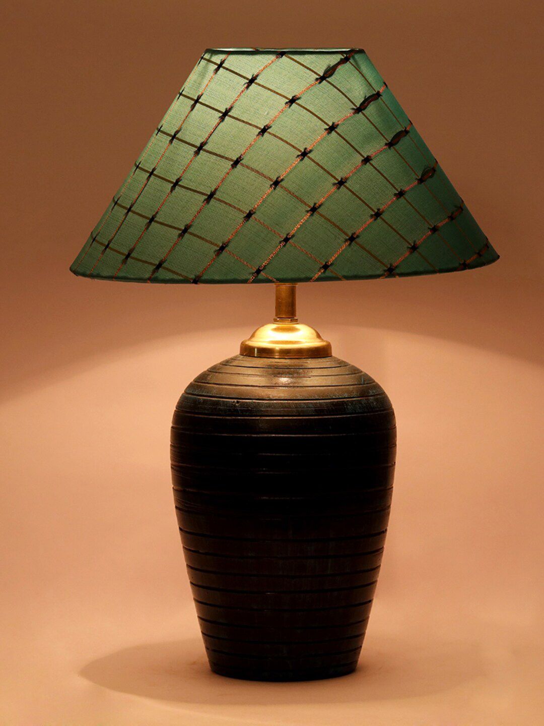 foziq Blue Printed Terracotta Table Lamps Price in India