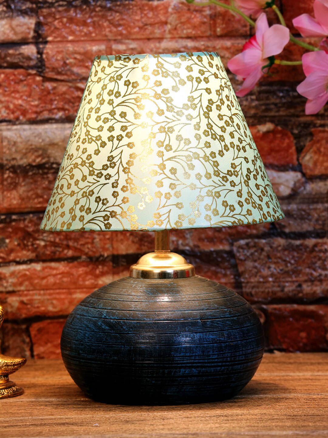 foziq Blue Printed Table Lamps Price in India