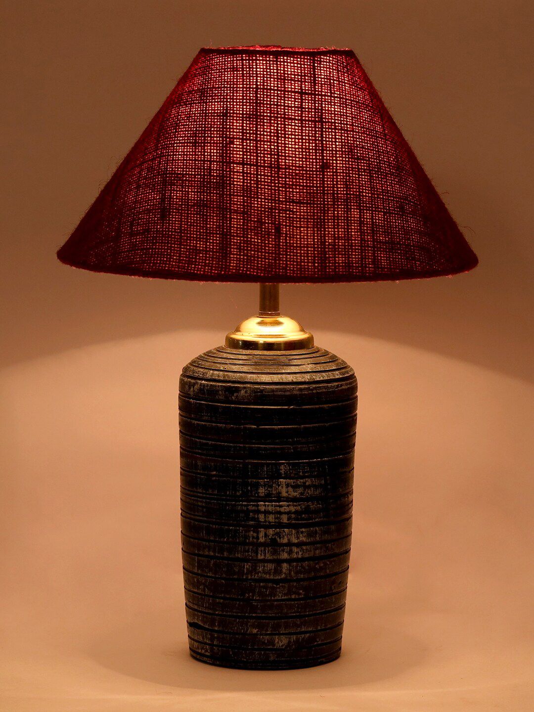 foziq Grey & Red Textured Table Lamps Price in India