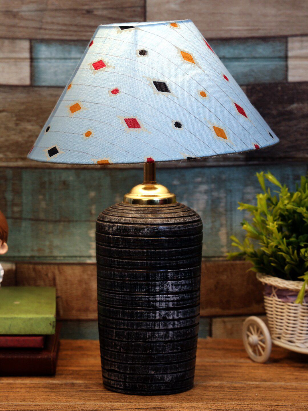 foziq Grey Printed Table Lamps Price in India