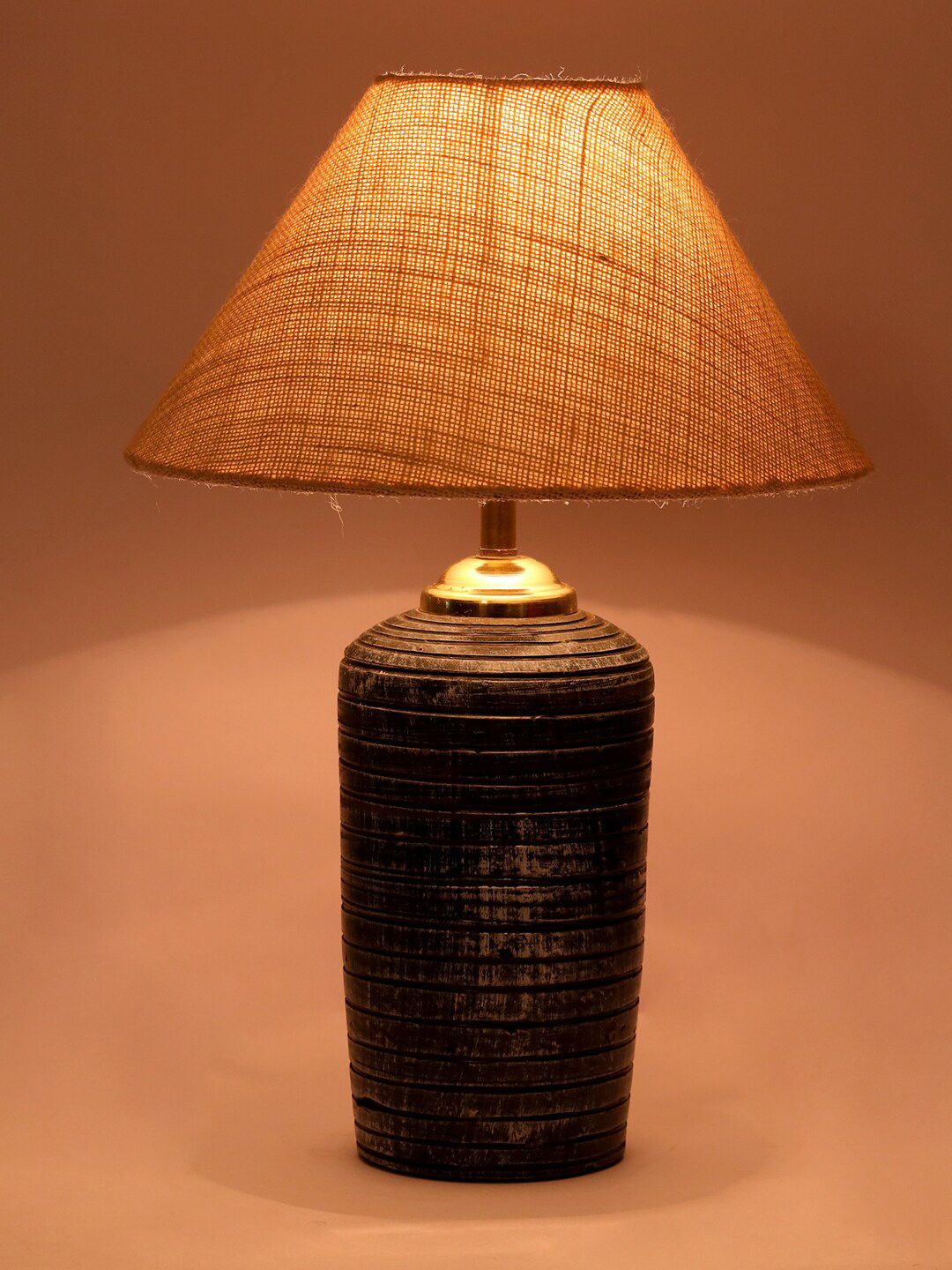 foziq Off white & Blue Textured Table Lamps Price in India