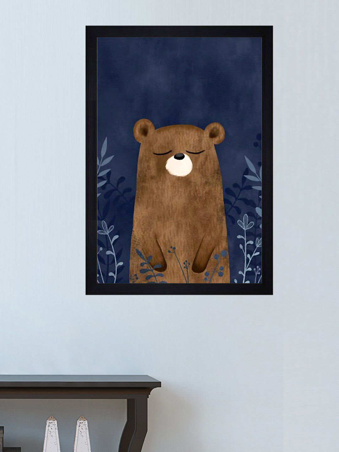 Buy Gallery99 Blue & Brown Teddy Bear Standing Painted Wall Art