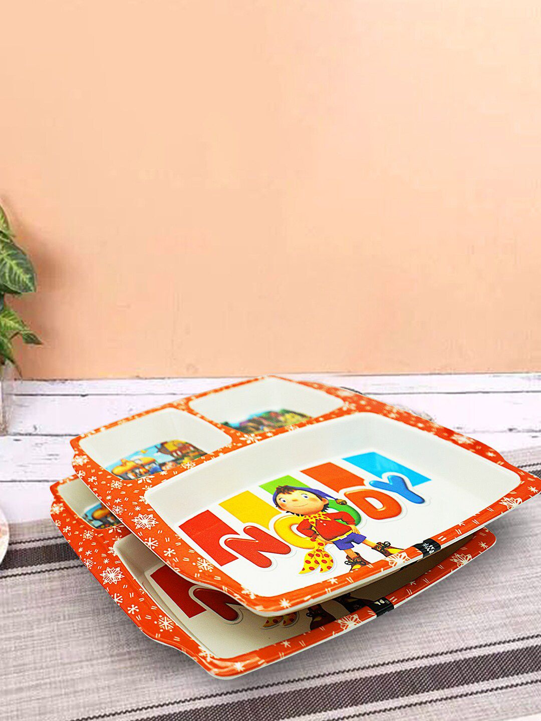 Gallery99 Red & White 2 Pieces Text or Slogans Printed Melamine Glossy Plates Price in India