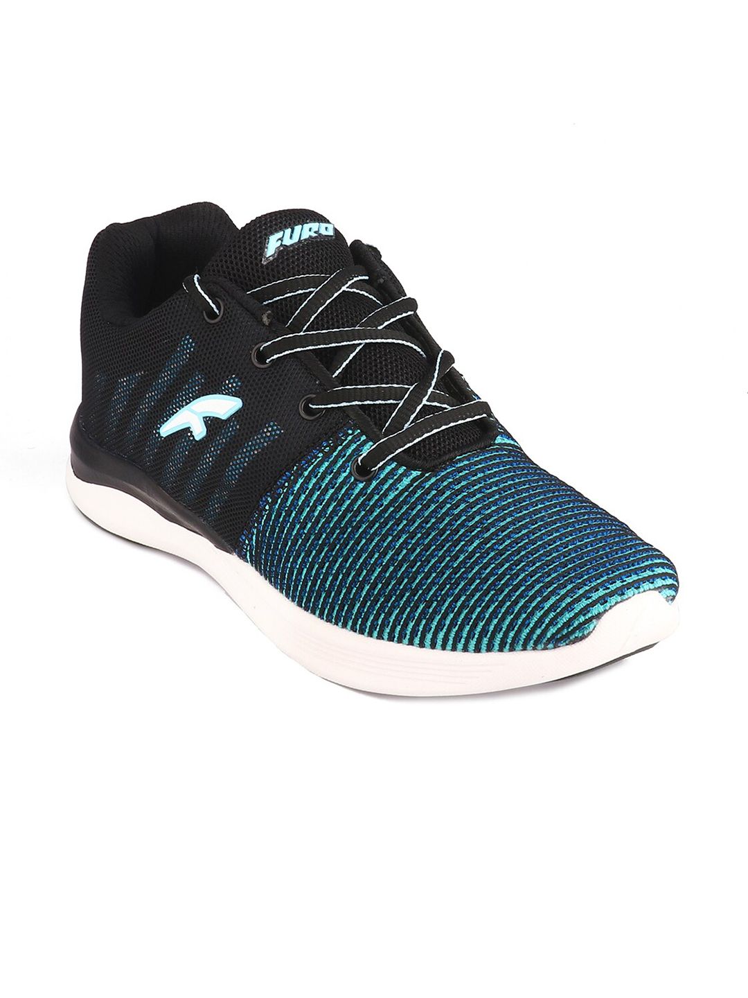 FURO by Red Chief Women Black & Blue Mesh Running Shoes Price in India