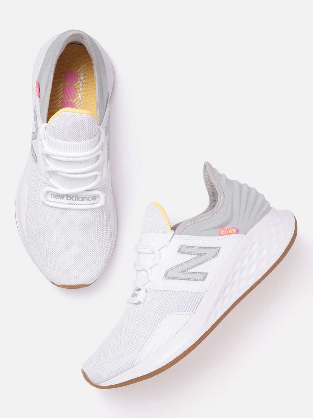 New Balance Women White Woven Design Roav V1 Running Shoes Price in India