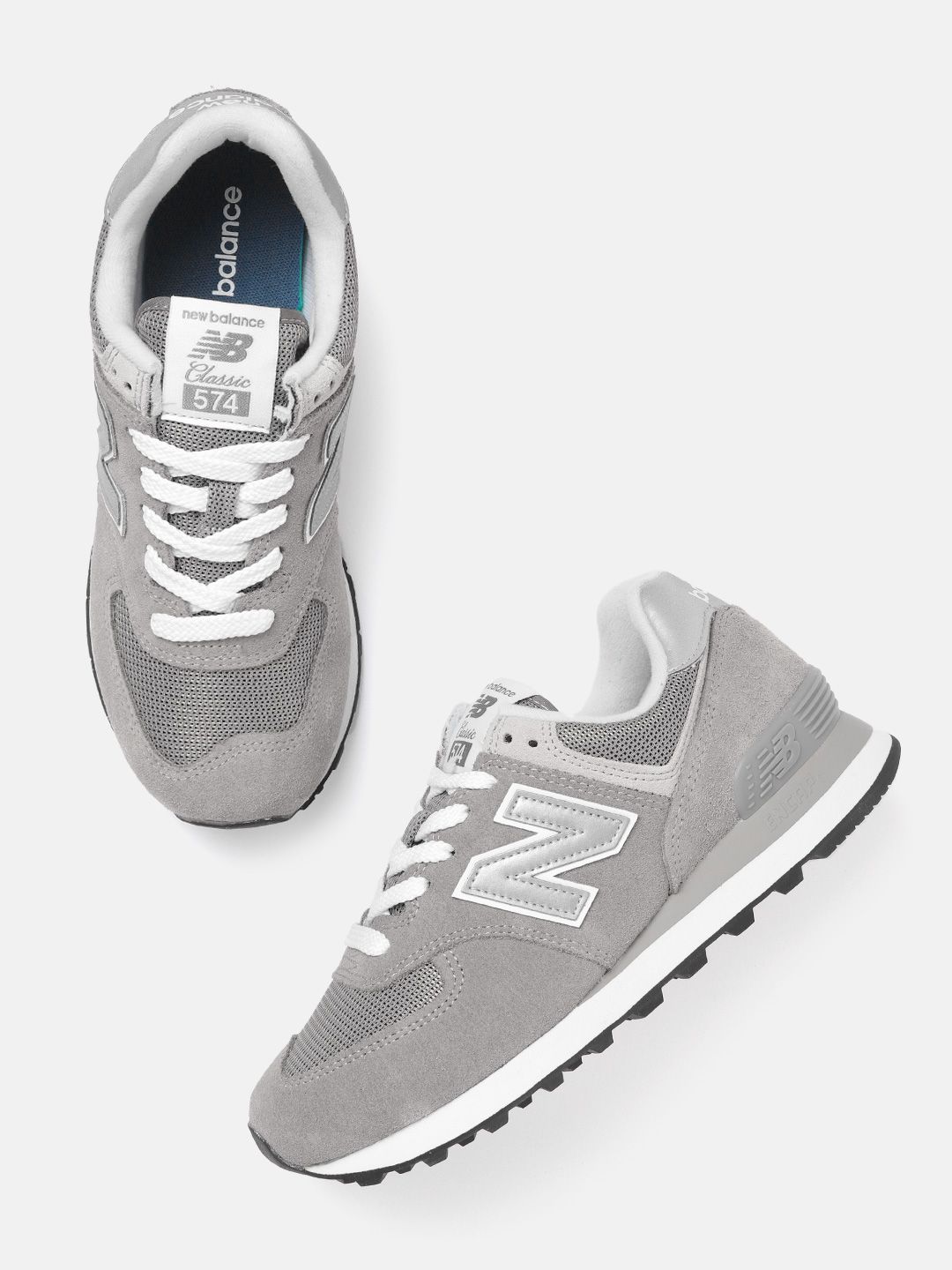 New Balance Women Grey Woven Design Suede Sneakers Excluding Trims Price in India