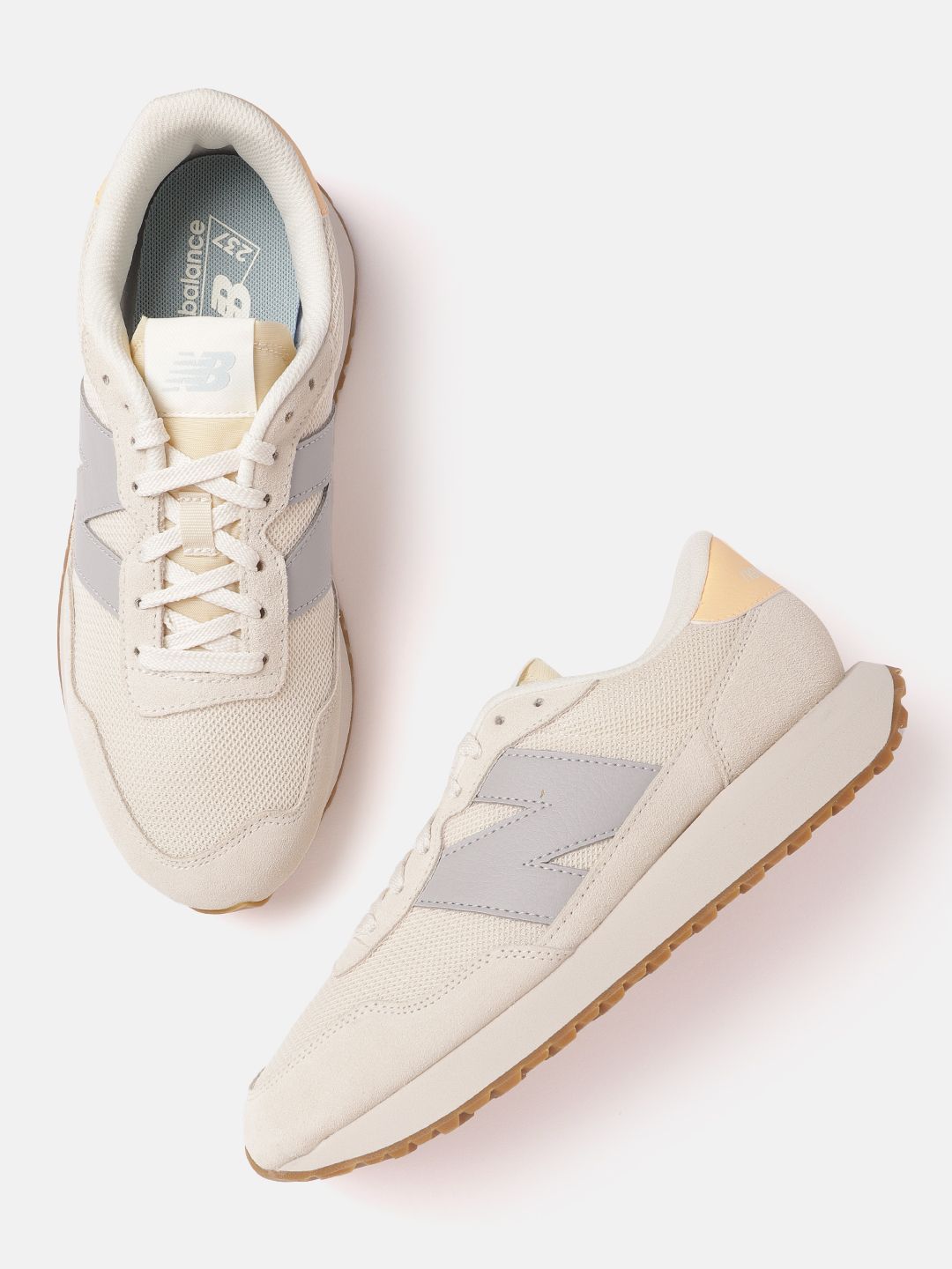 New Balance Women Beige & Grey Woven Design 237 Sneakers Price in India