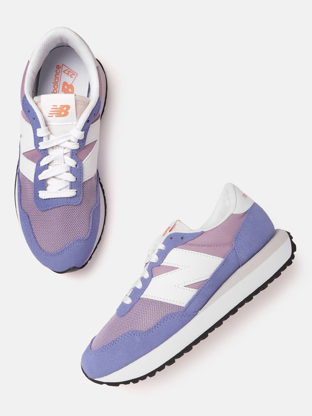 New Balance Women Purple & Blue Colourblocked Suede Sneakers Price in India