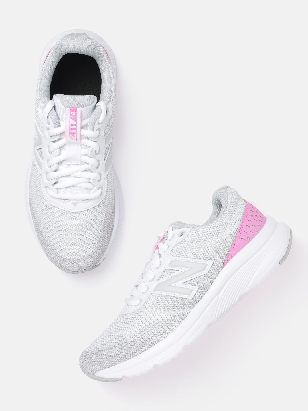 New Balance Women White Woven Design 411 Running Shoes Price in India