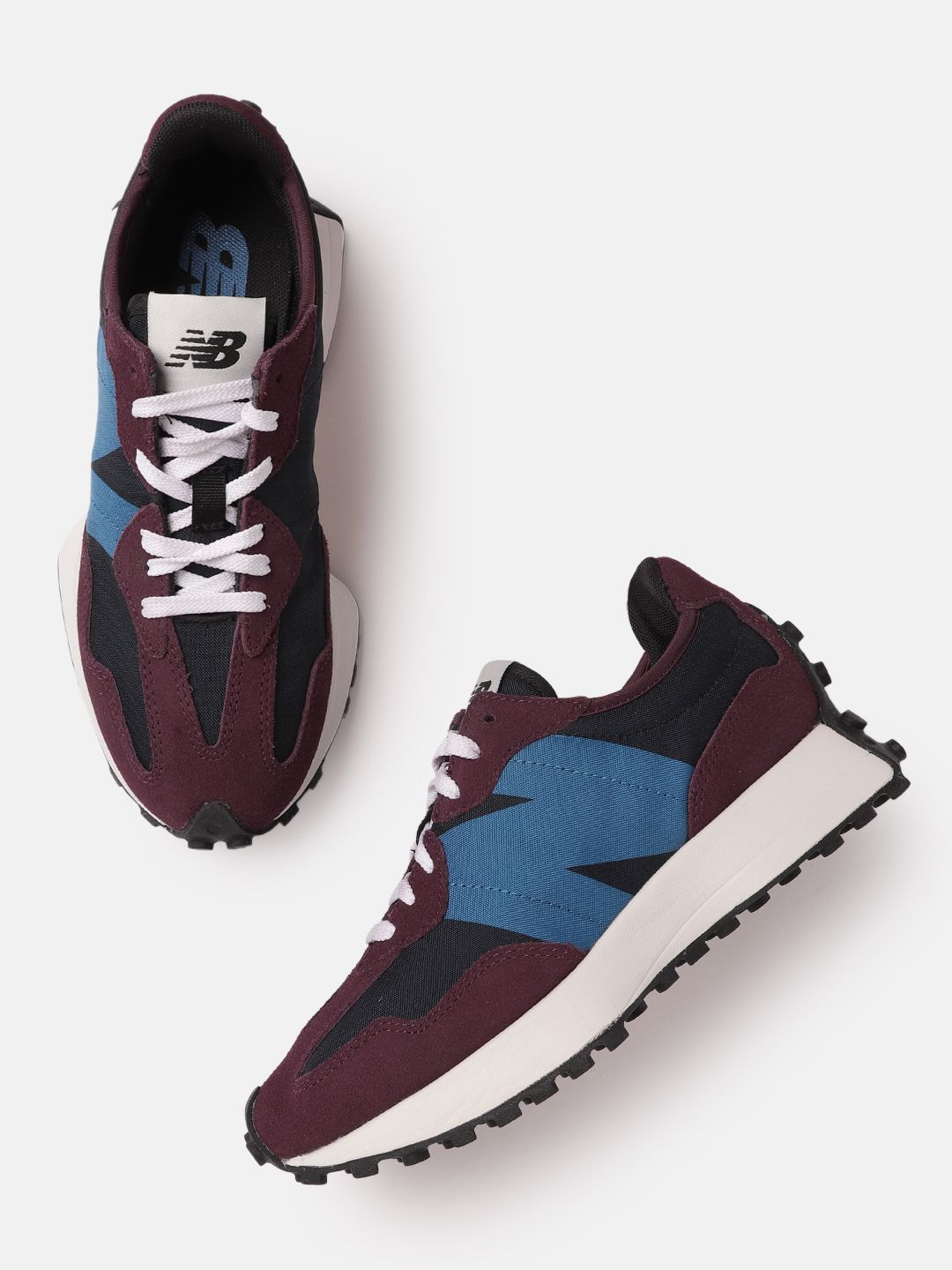 New Balance Women Burgundy Colourblocked Sneakers Price in India