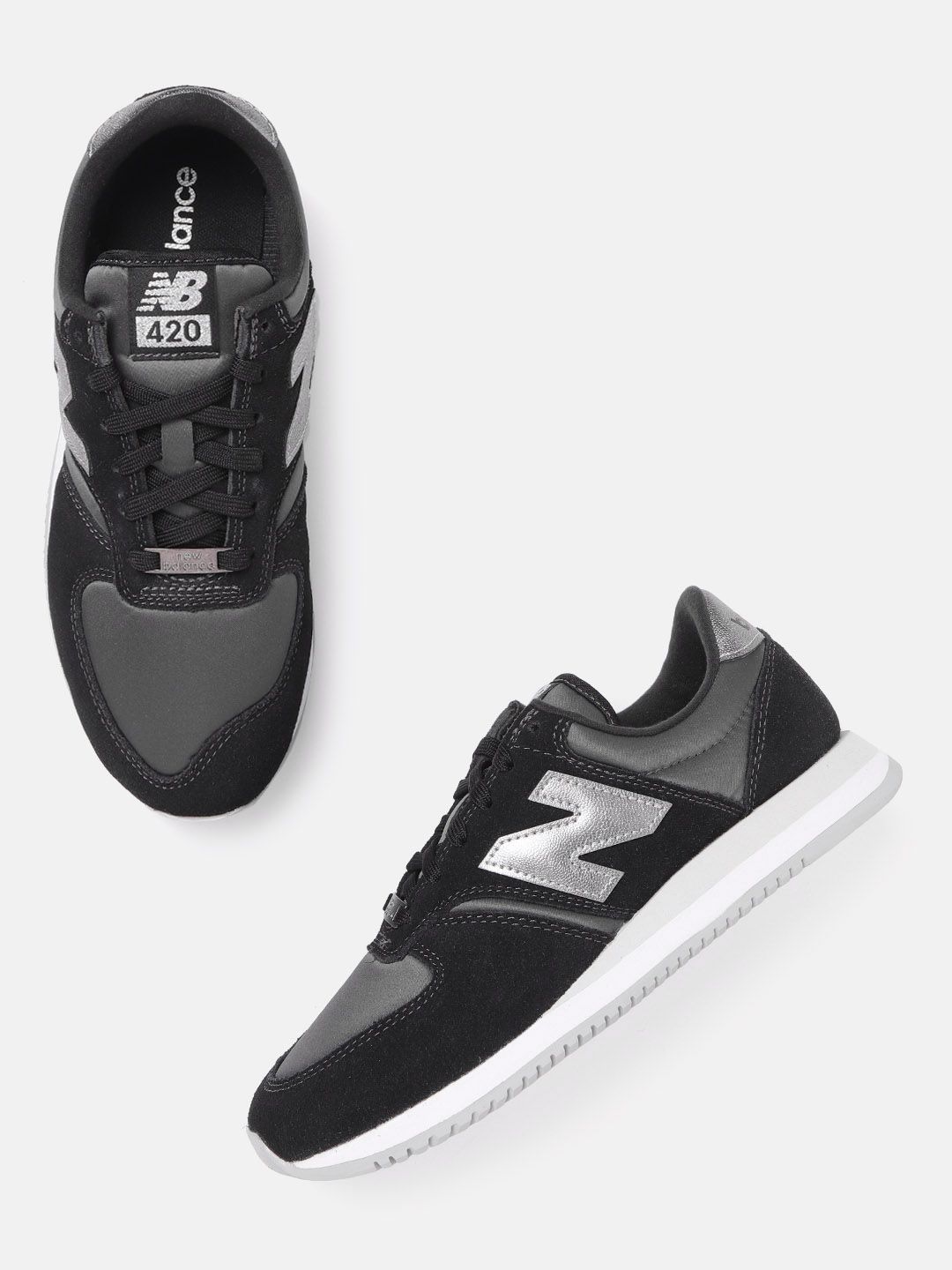 New Balance Women Black & Grey  Woven Design Running Shoes Price in India