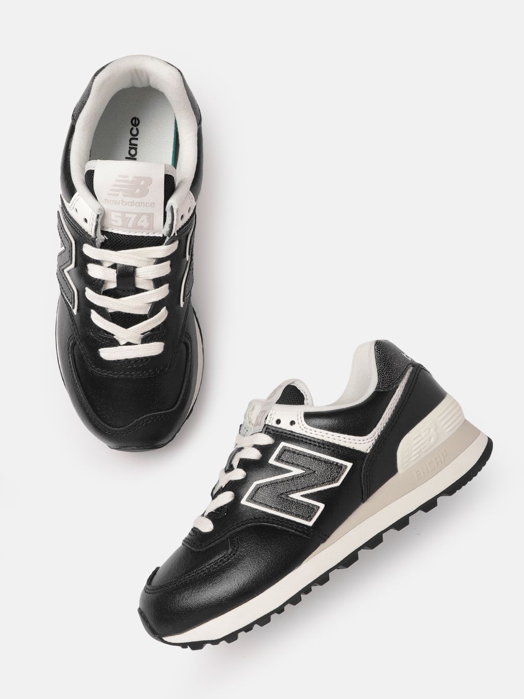 New Balance Women Black & White Solid Sneakers Excluding Trims Price in India