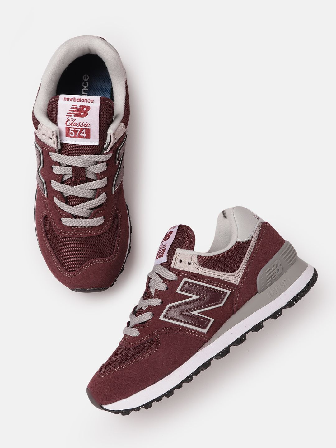 New Balance Women Burgundy Solid Sneakers Price in India