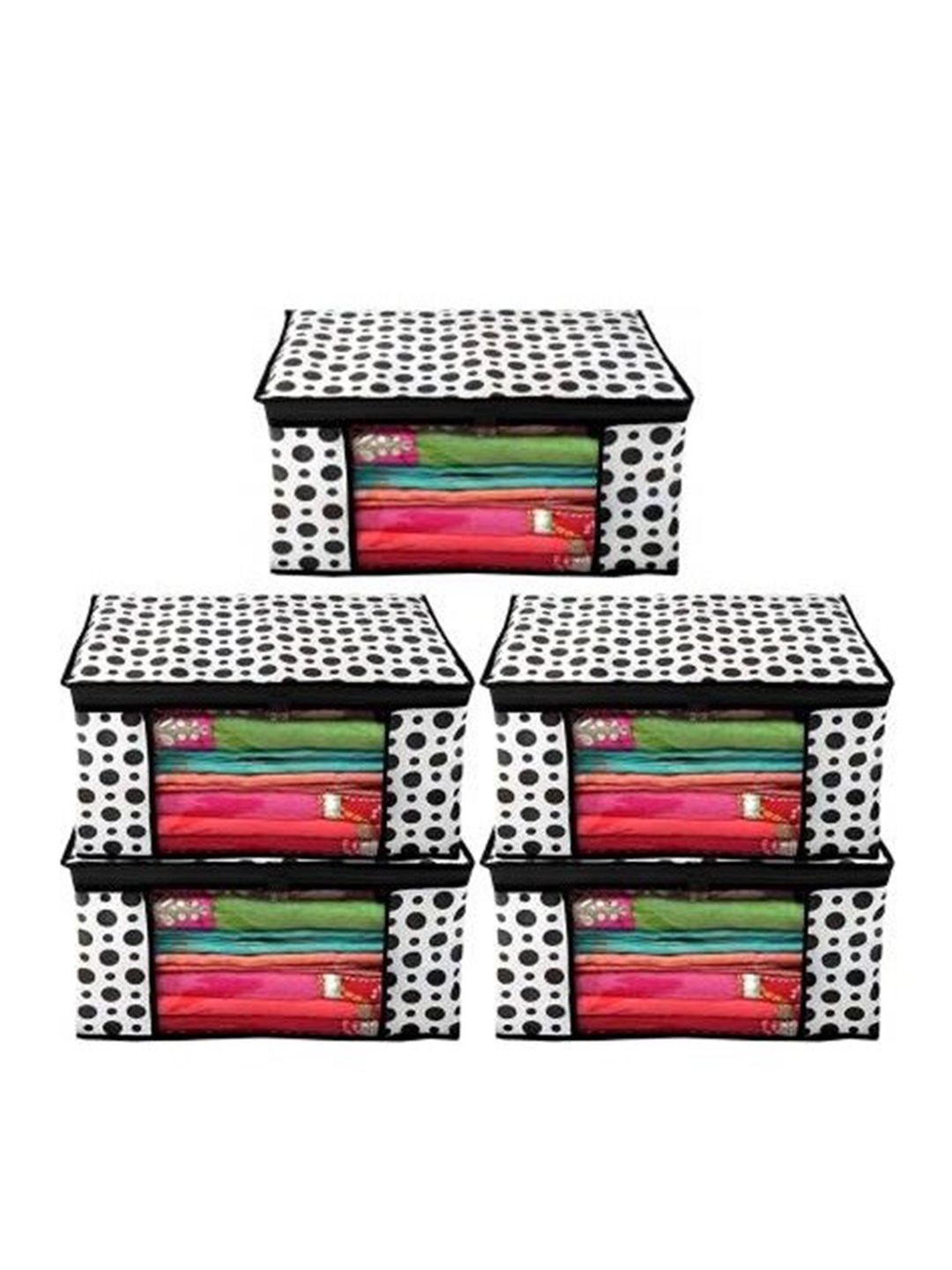 Home Fresh Adults White Set Of 5 Printed Organizer Price in India