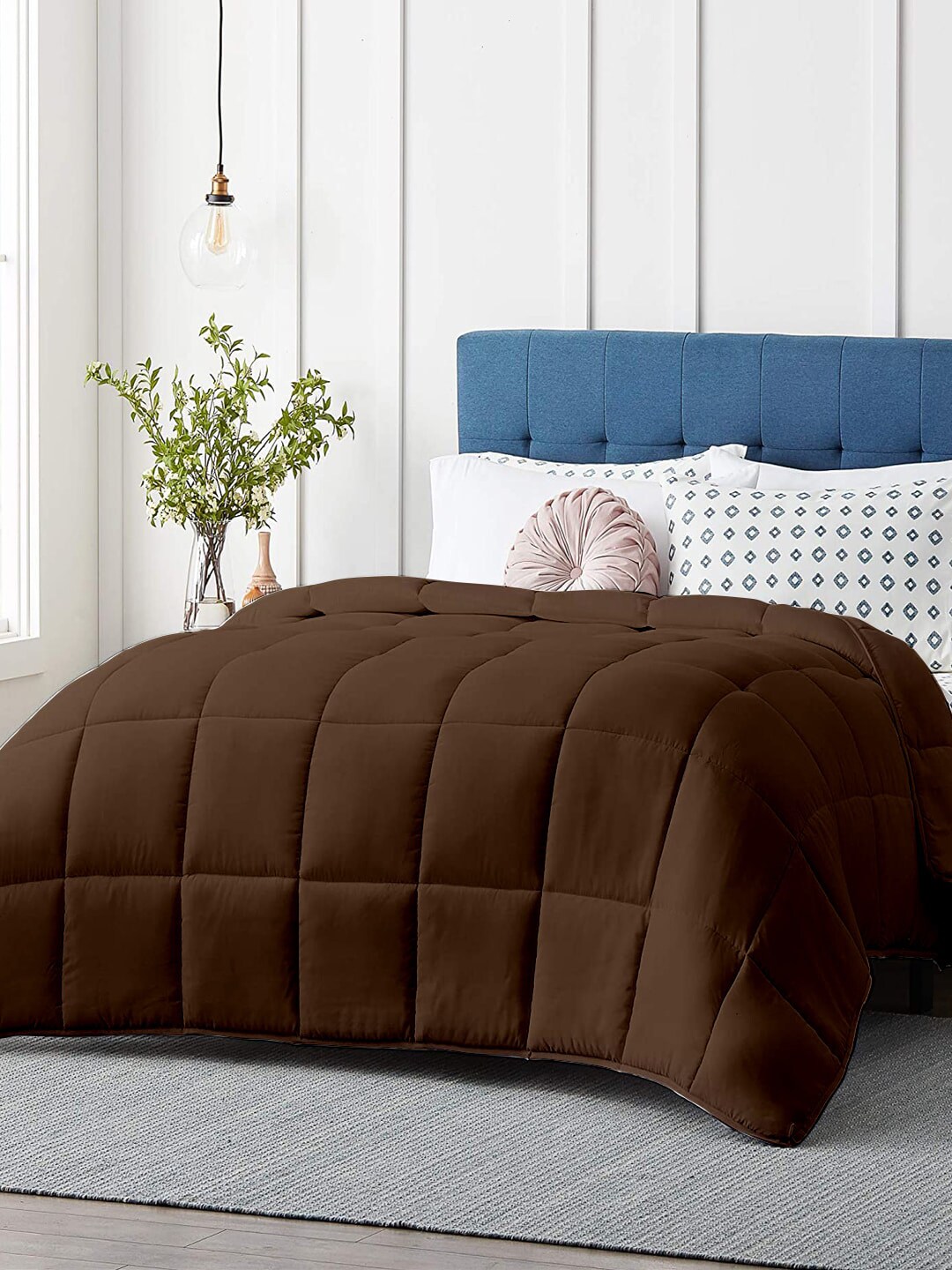 RAZZAI Coffee Brown Microfiber Mild Winter 210 GSM Double Bed Comforter Price in India