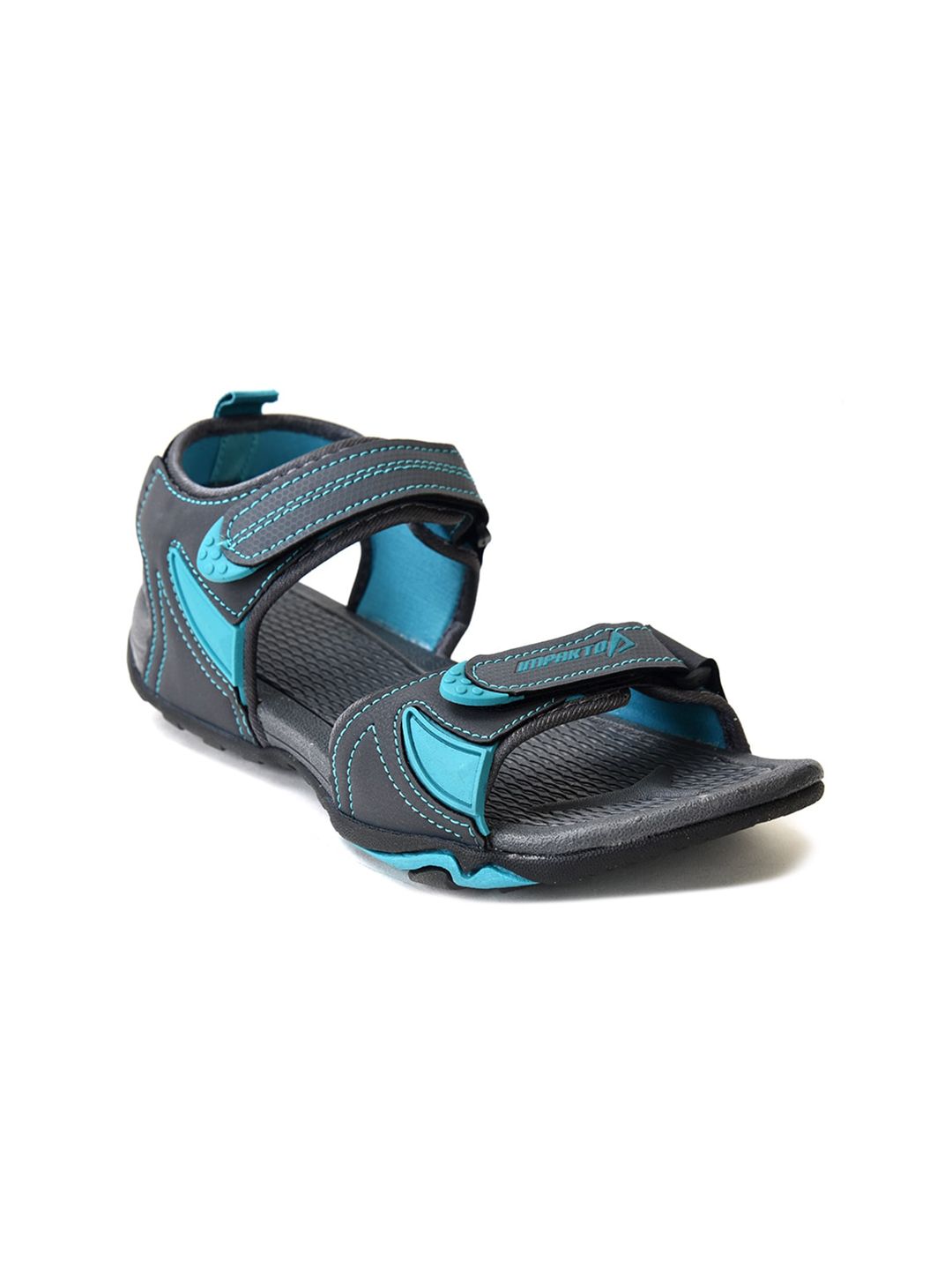IMPAKTO Women Grey & Blue Sports Sandals Price in India