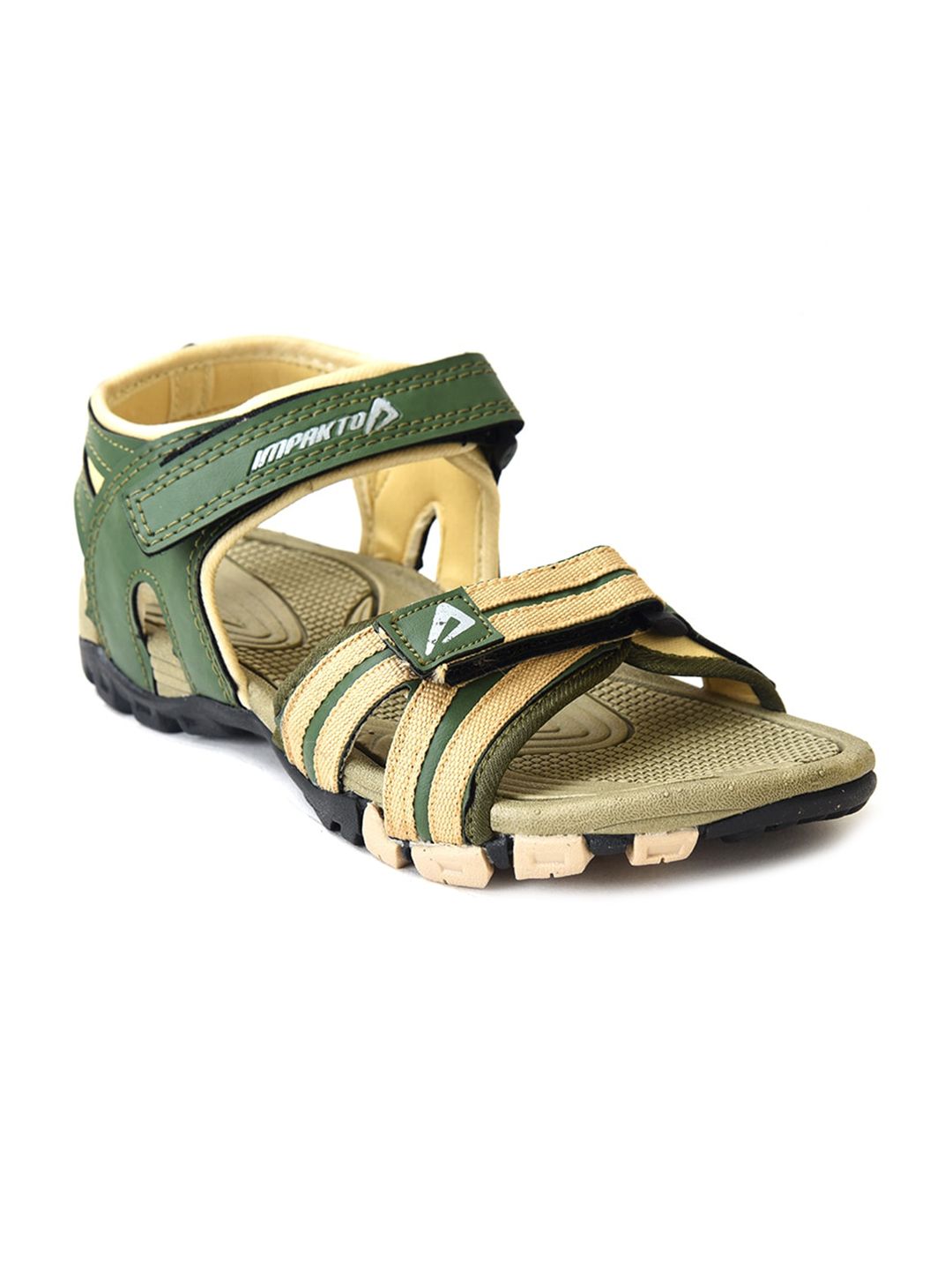 IMPAKTO Women Olive Green Patterned Sports Sandals Price in India