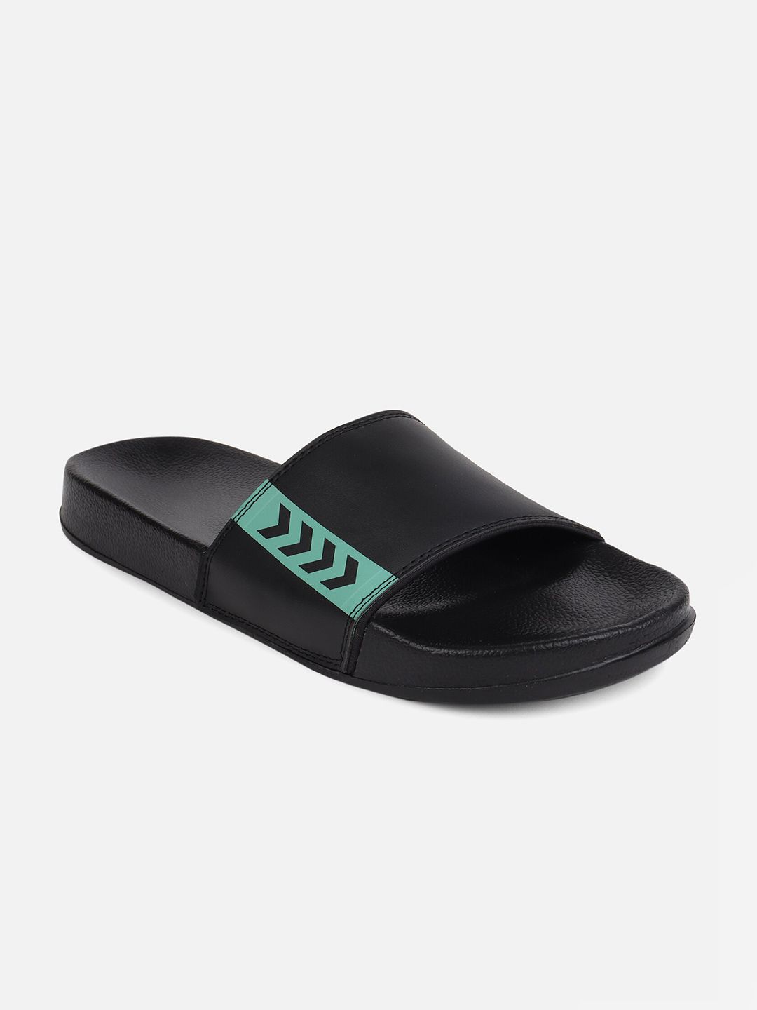 hummel Men Black & Green Flip-Flop