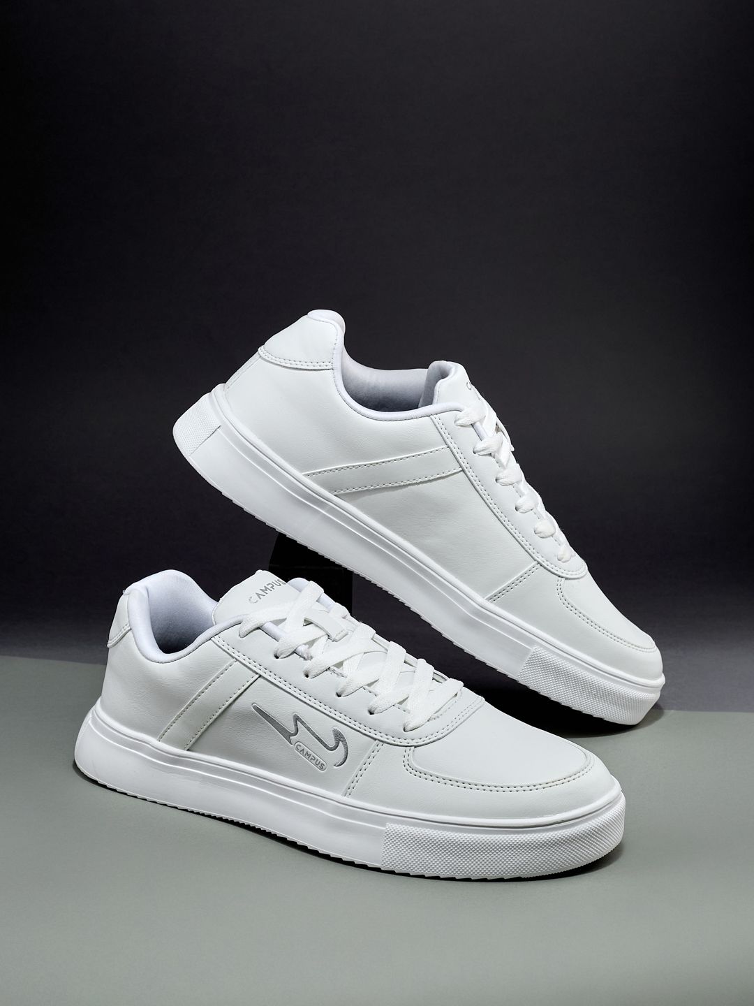Campus Men White PU Sneakers