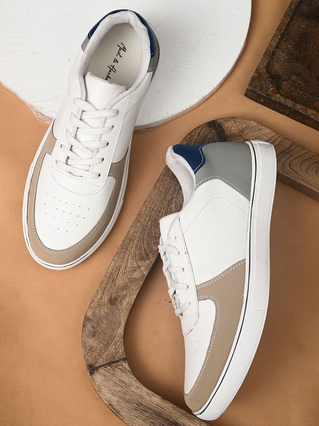 Mast & Harbour Men White Colourblocked Sneakers