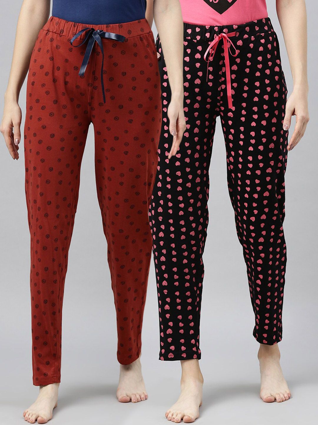 Enviously Young Women Pack Of 2 Printed Cotton Lounge Pants Price in India