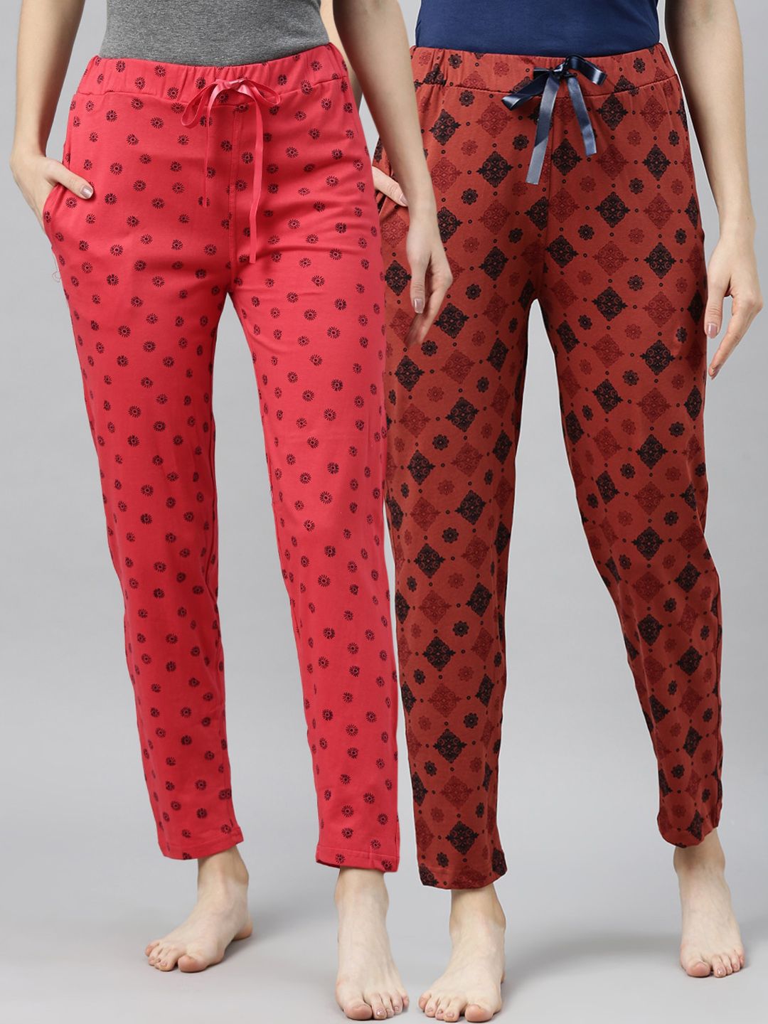 Enviously Young Women Pack Of 2 Printed Cotton Lounge Pants Price in India