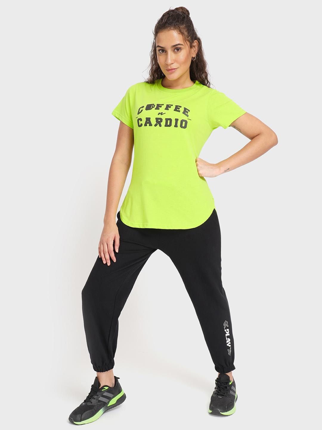 Bewakoof Women Green Typography Printed T-shirt Price in India