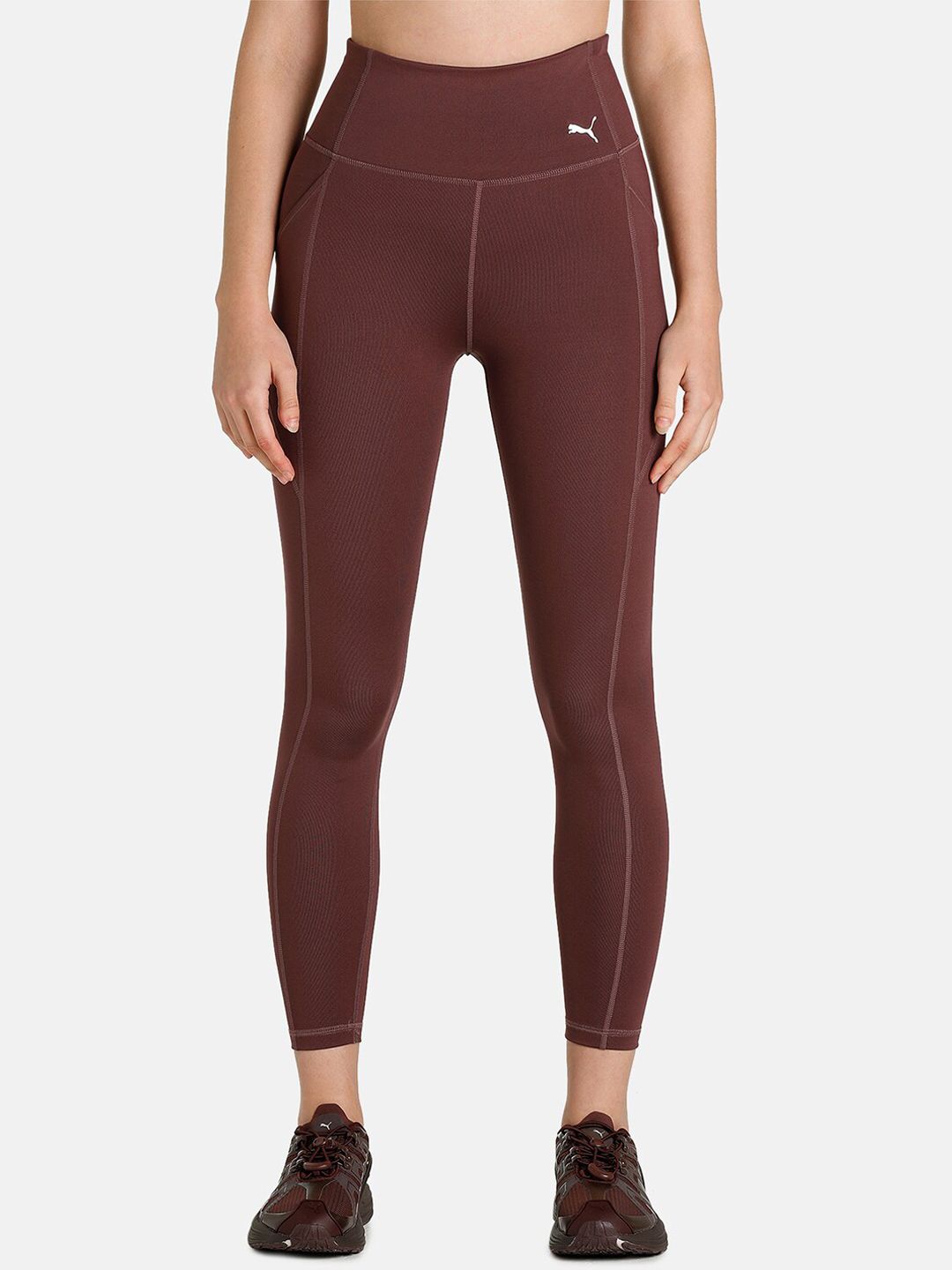 Puma Women Brown Solid Favourite Forever High Waist 7/8 Training Tights Price in India