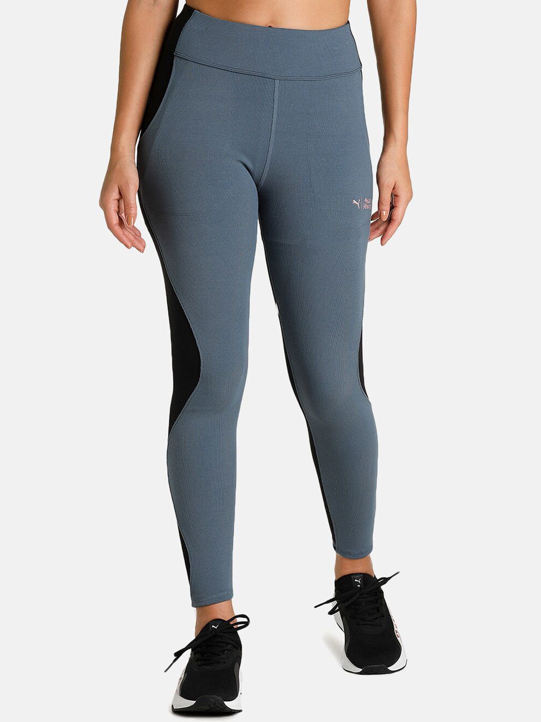 Puma Women Grey Solid  Tights Price in India