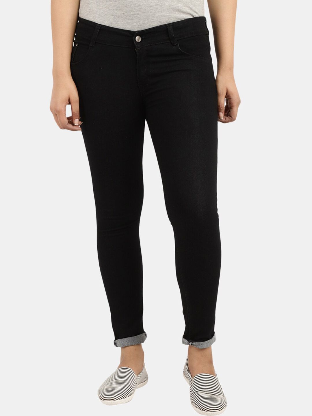 V-Mart Women Black Stretchable Jeans Price in India