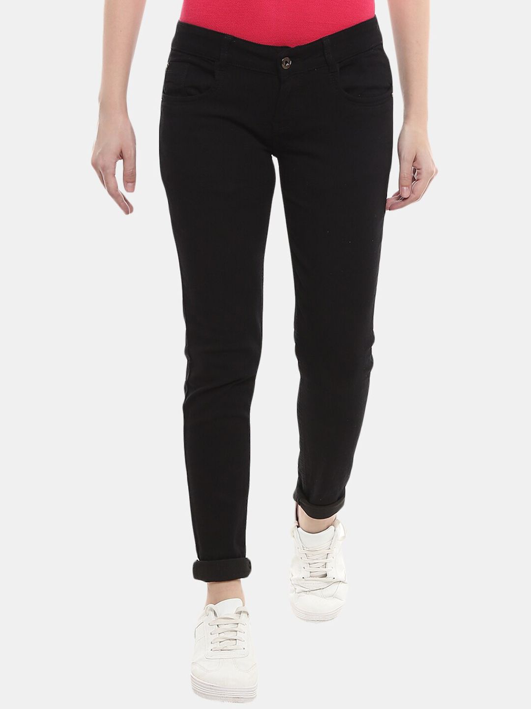 V-Mart Women Black Stretchable Low Waist Jeans Price in India