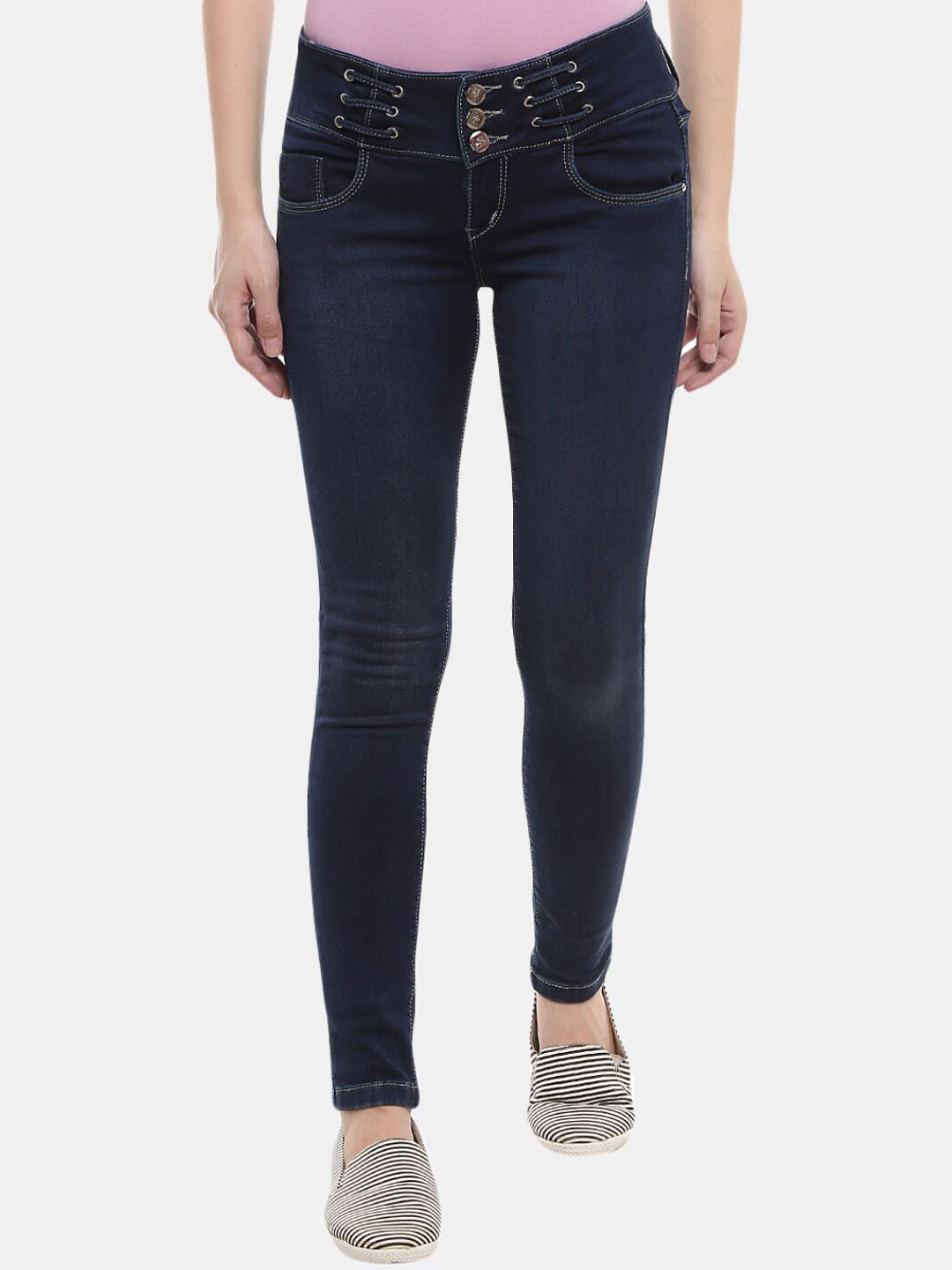 V-Mart Women Blue Stretchable High Rise Jeans Price in India