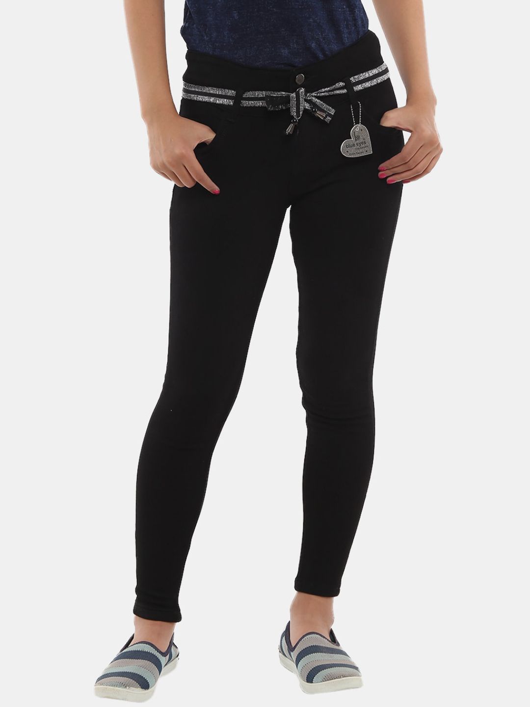 V-Mart Women Black Stretchable Jeans Price in India