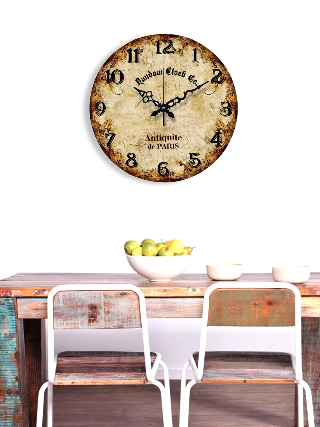 RANDOM Beige Dial Oval Analogue Wall Clock Price in India