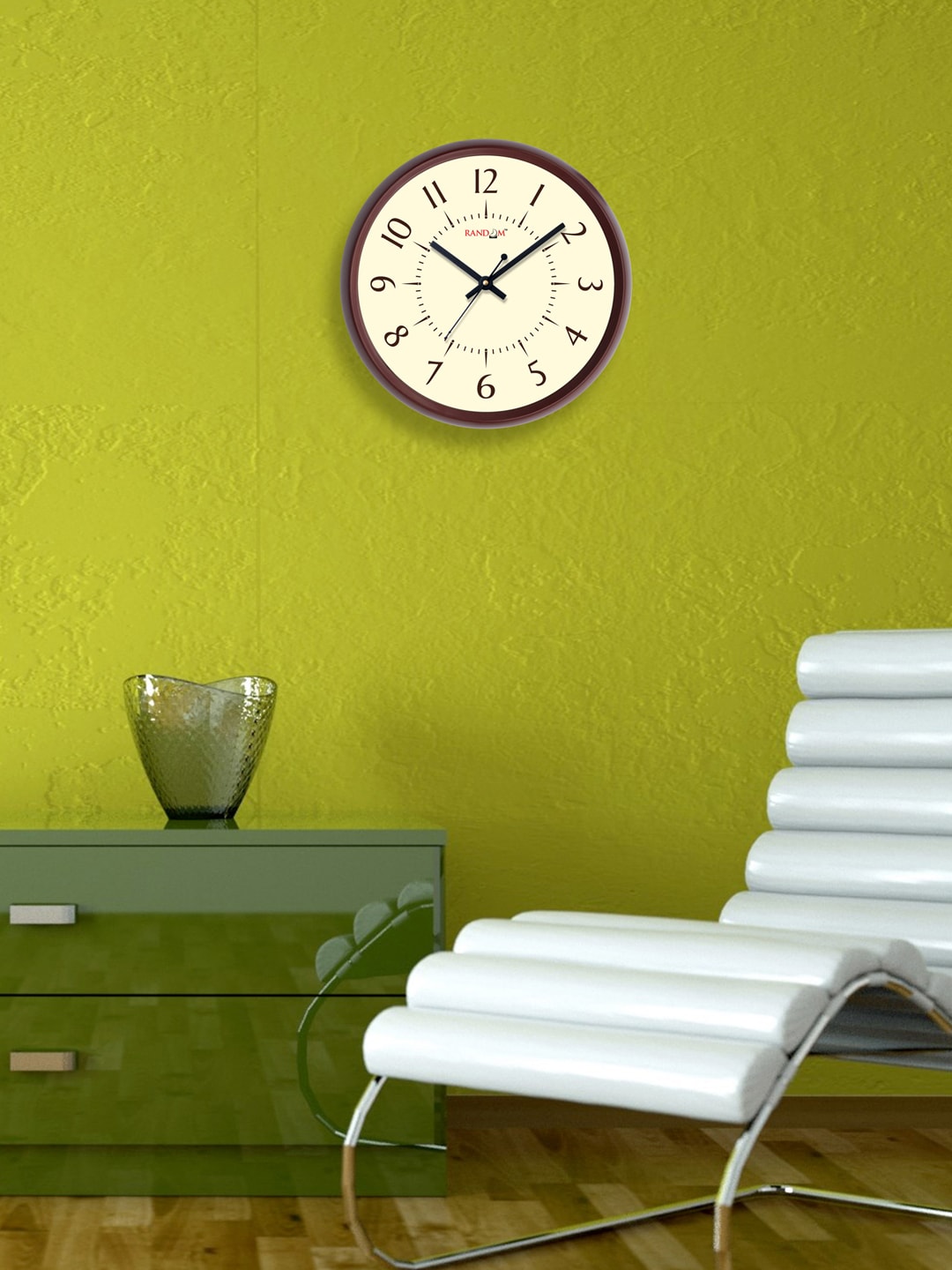 RANDOM Beige Dial 30 cm Analogue Wall Clock Price in India