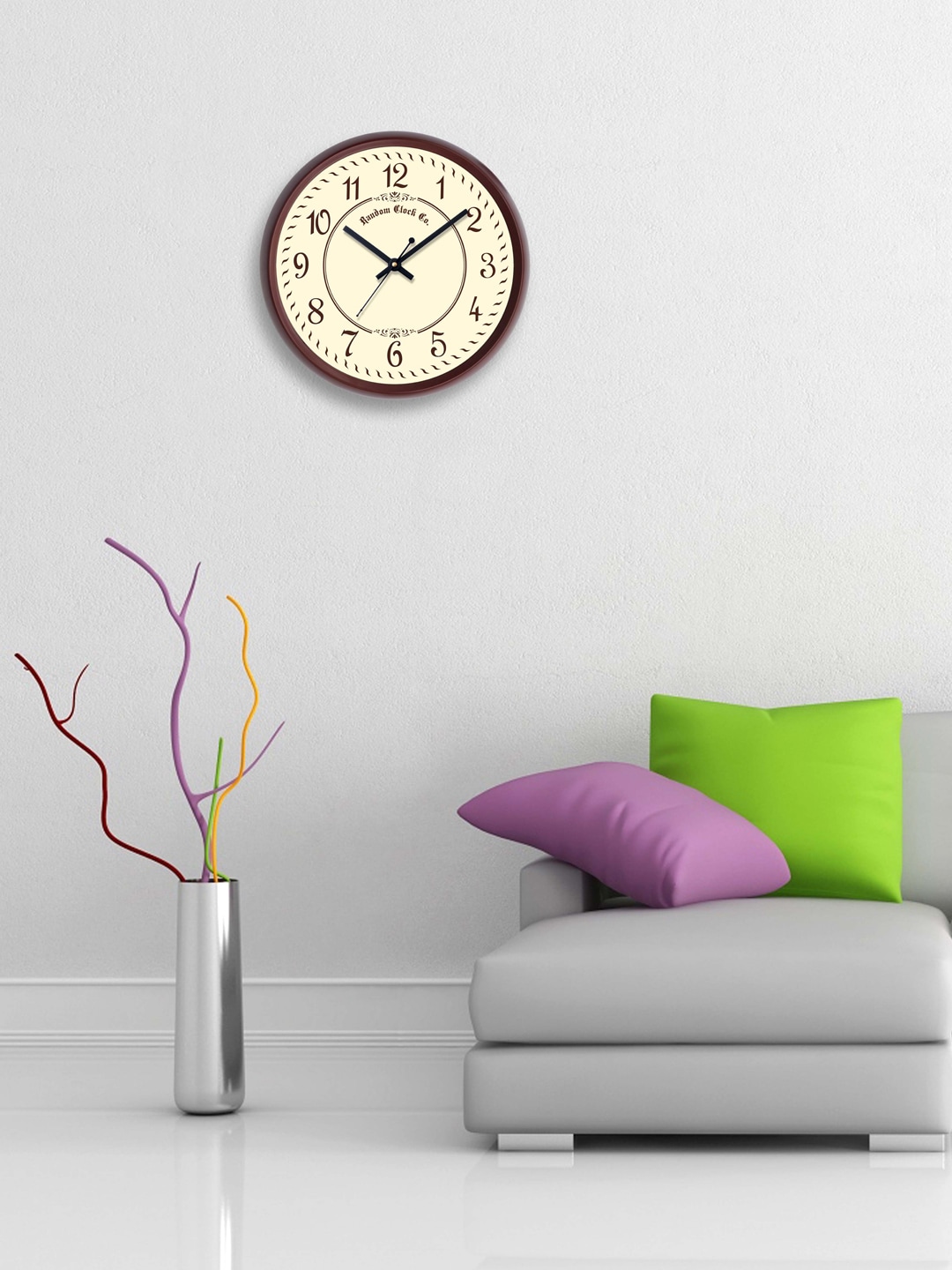 RANDOM Beige Dial 30 cm Analogue Wall Clock Price in India