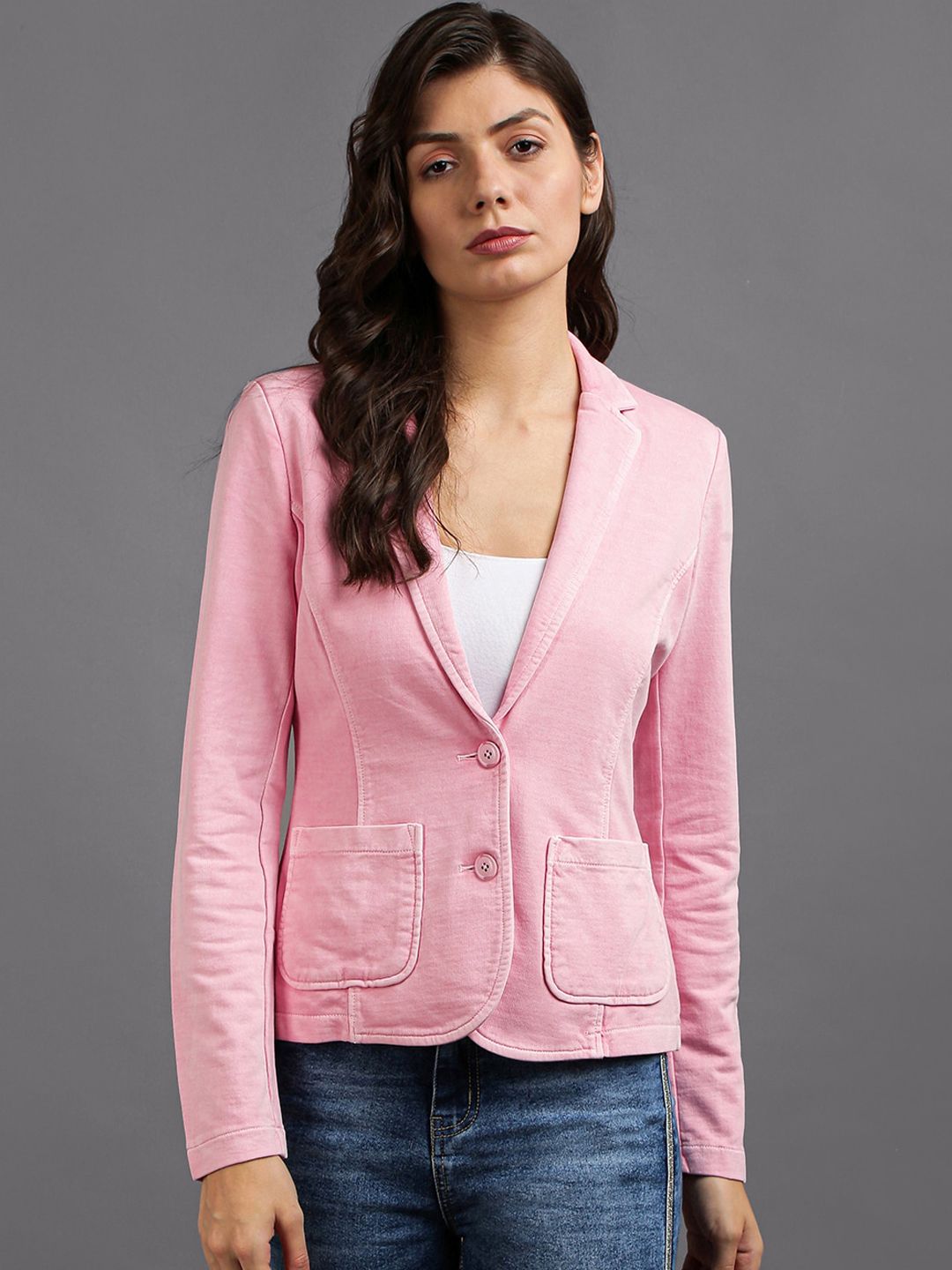 UrGear Women Pink Solid Single Breasted Blazers Price in India