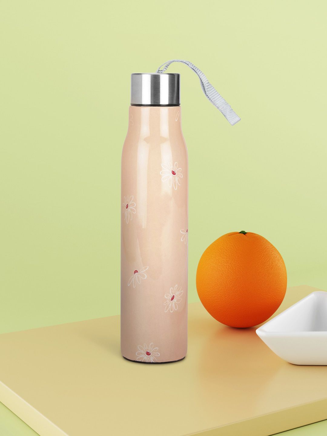 Living scapes by Pantaloons Pink Printed Stainless Steel Water Bottle Price in India