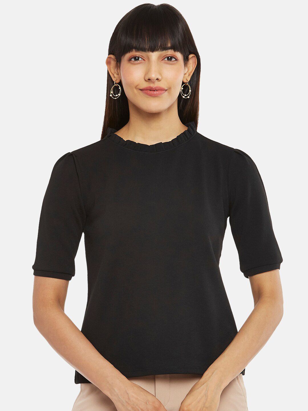 Annabelle by Pantaloons Women Black Top Price in India