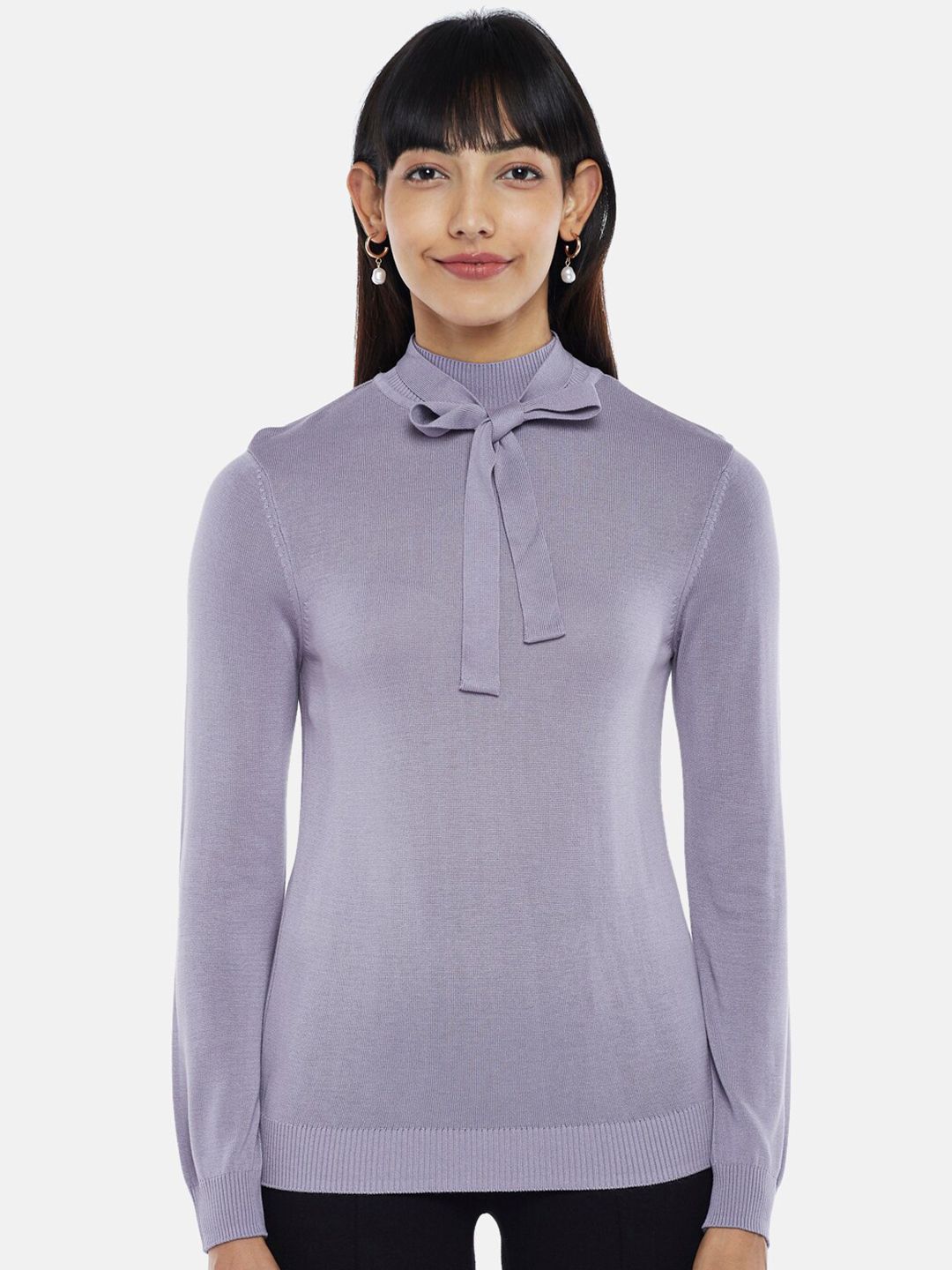 Annabelle by Pantaloons Lavender Solid Top Price in India