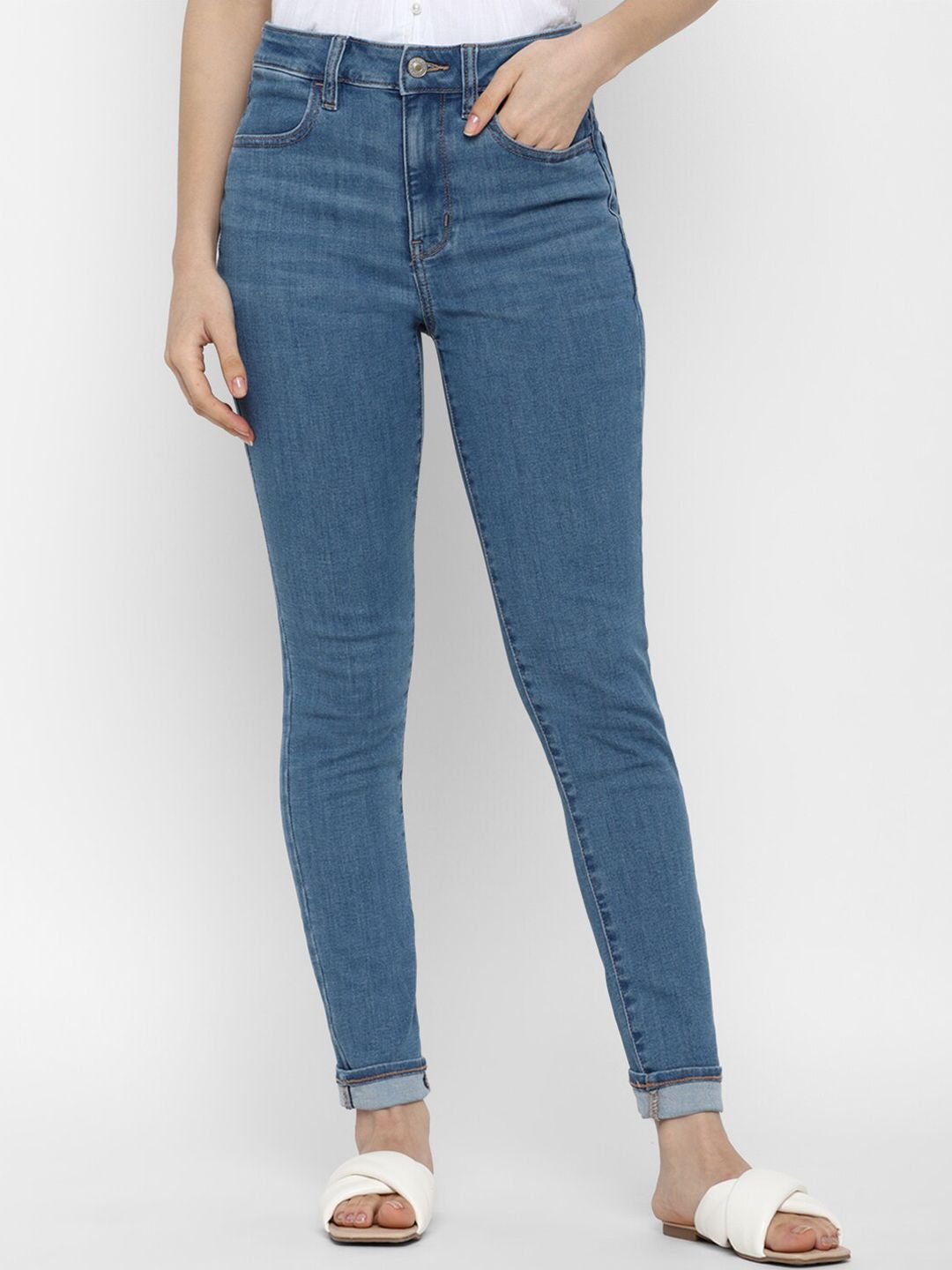 AMERICAN EAGLE OUTFITTERS Women Blue Slim Fit Jeans Price in India