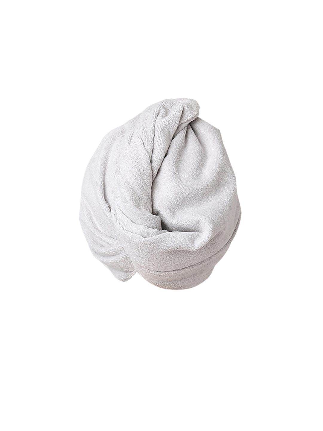 SPACES Silver Colored Solid 380GSM Pure Cotton Easy Care Turbie Towel Price in India