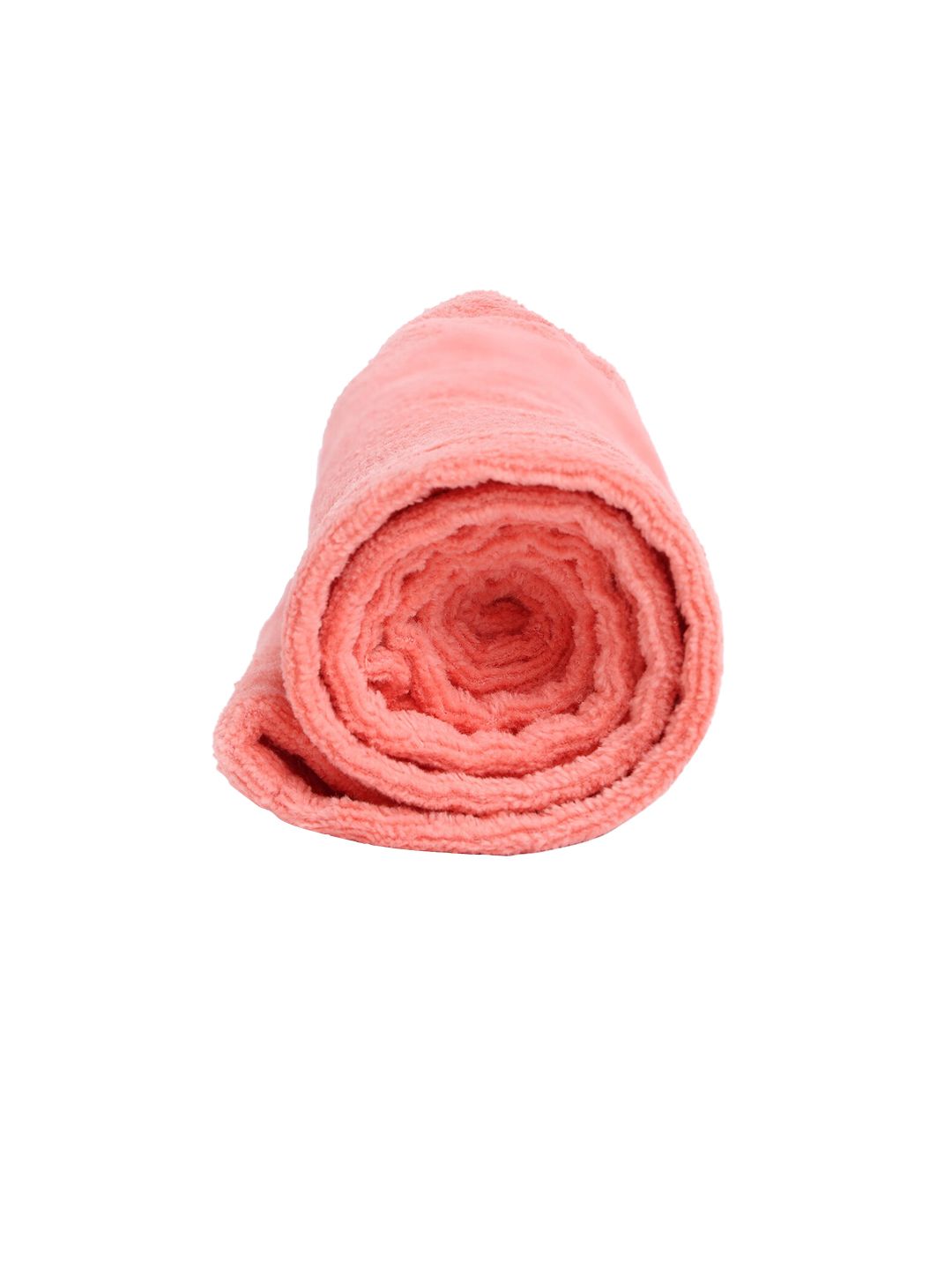 SPACES Coral Colored Solid 380 GSM Pure Cotton Turbie Towels