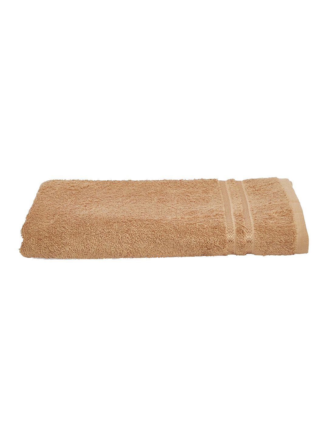 Welspun Tan-Coloured Solid 380 GSM Pure Cotton Bath Towel Price in India