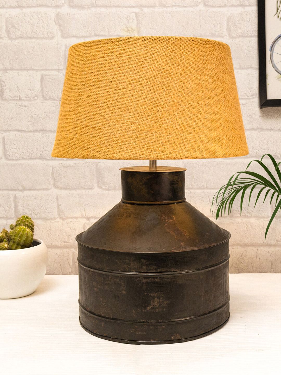 Homesake Grey Solid Metal Table Lamps Price in India