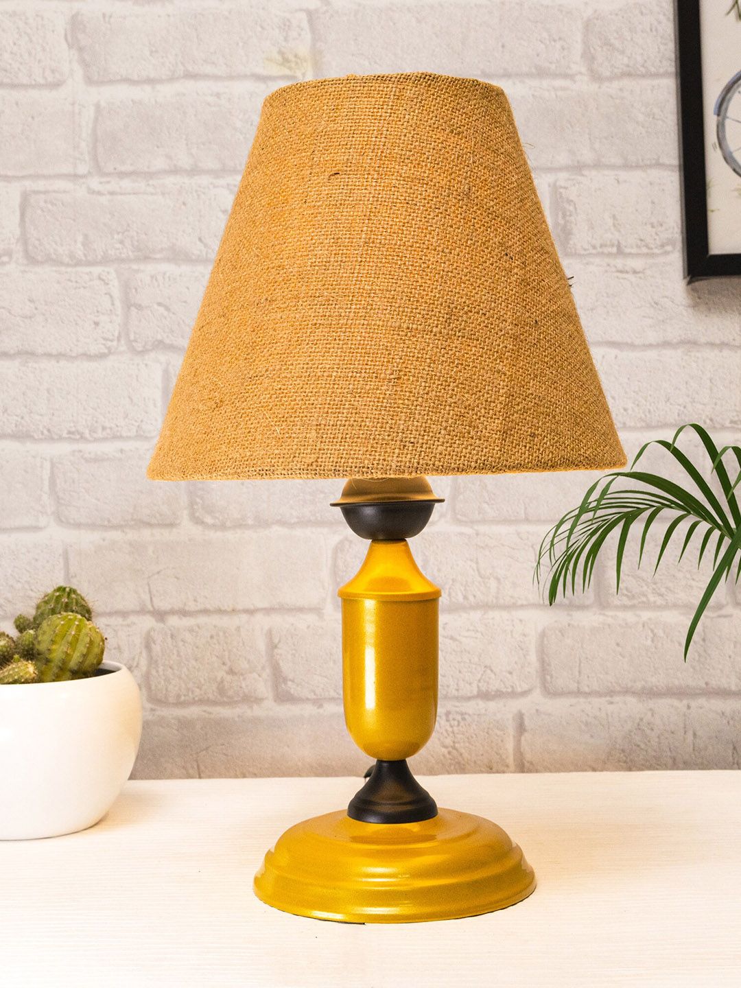 Homesake Gold-Toned Solid Jute Shade Table Lamps Price in India