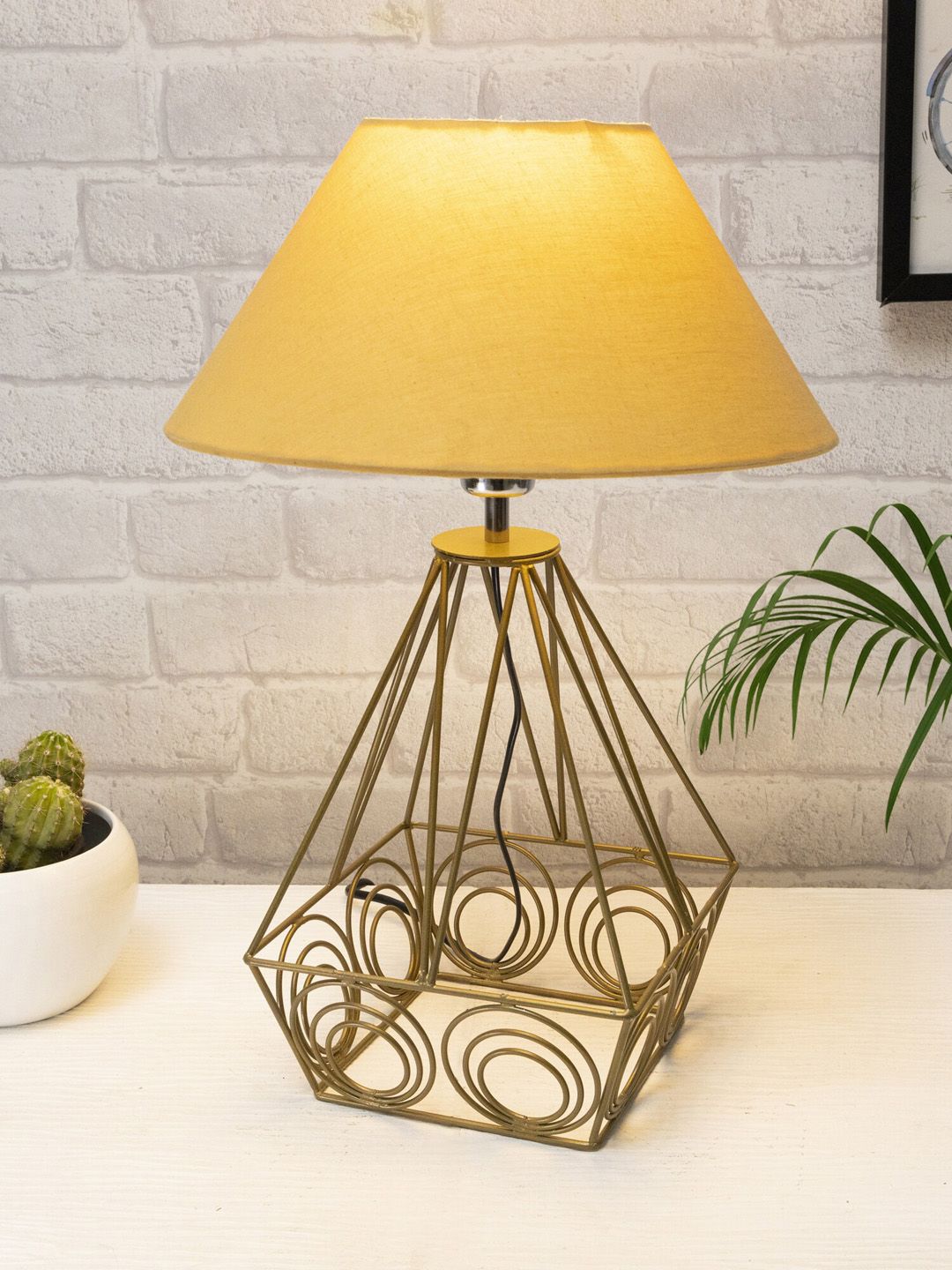 Homesake Gold-Toned Solid Gold Shade Table Lamp Price in India