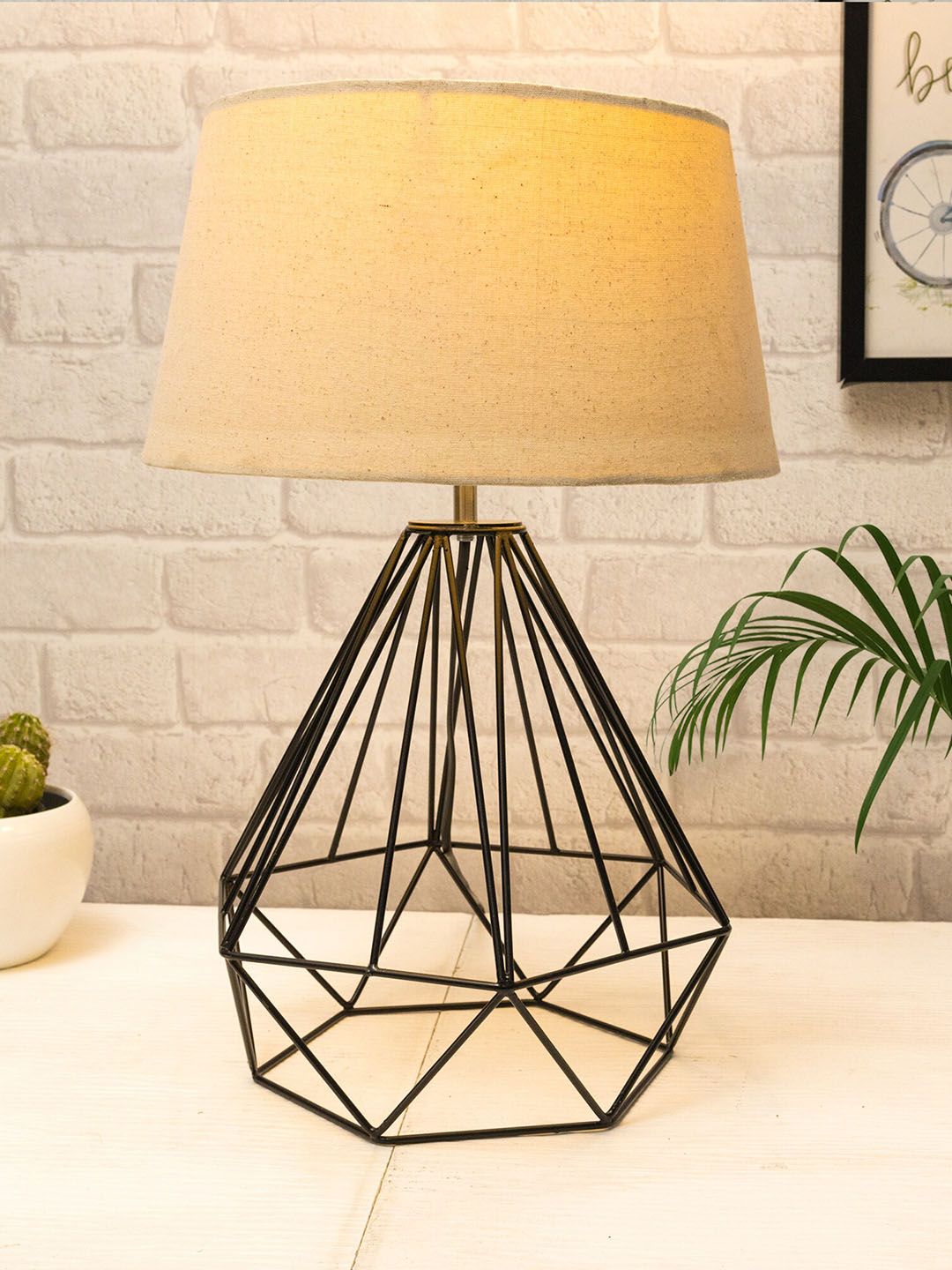 Homesake Black & White Textured Table Lamps With Shade Price in India